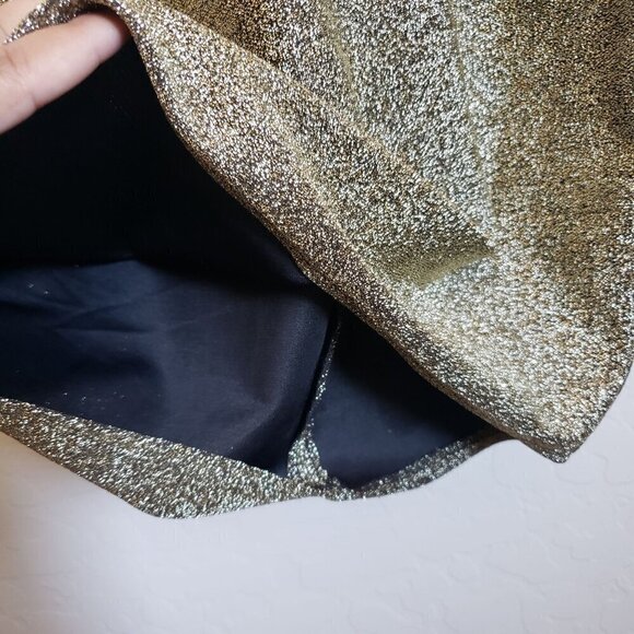 Forever 21 Glitter Sheer Panel Mini Dress Sparkle Gold/Black Size Women's Medium - Picture 9 of 10